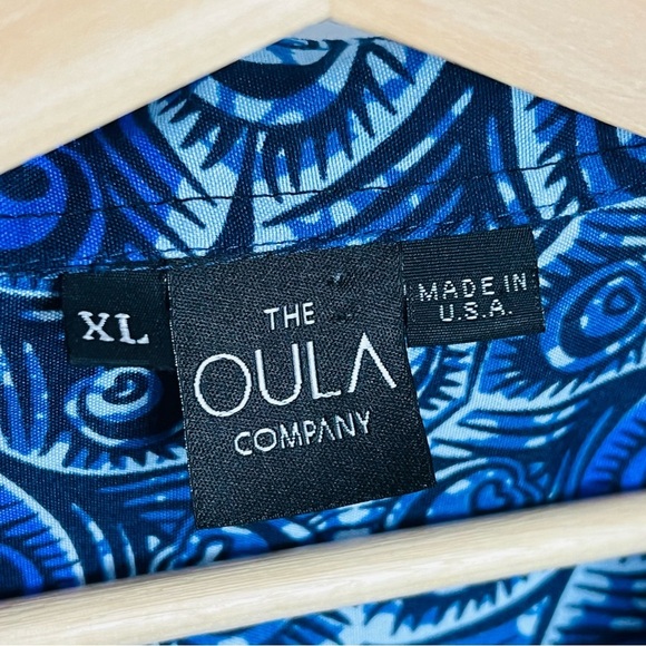 The Oula Company Blue Tiered Ruffled Sundress with Cowl Neck printed size xlarge - Picture 3 of 13